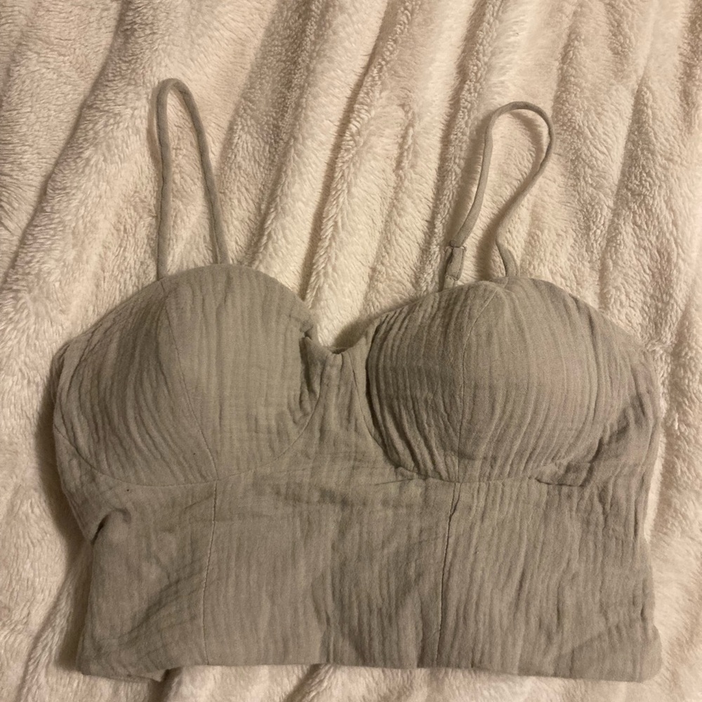 Sage green bustier top, never worn, still tags